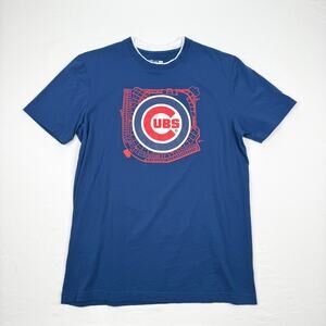 Chicago Cubs New Era Graphic T-Shirt MLB Genuine Blue Red Size Large